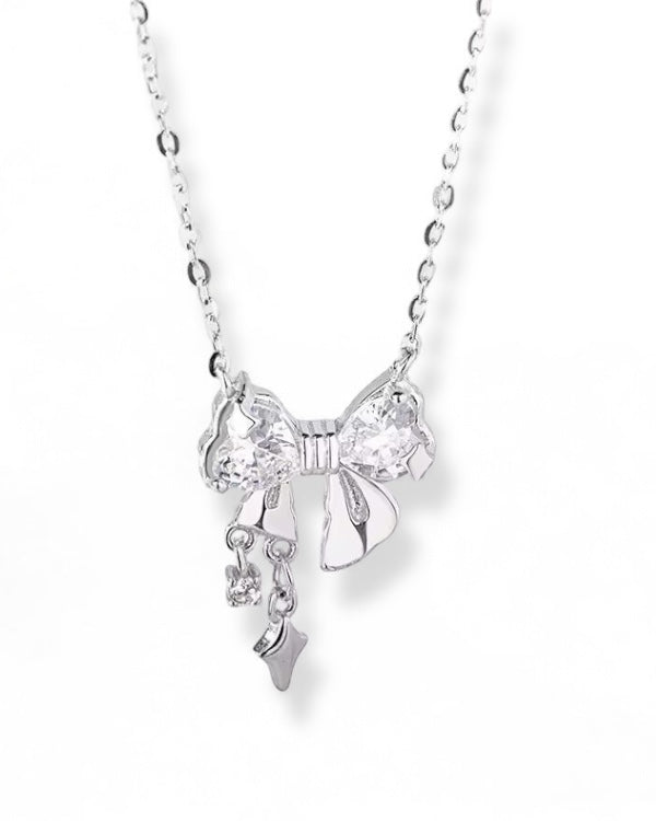 Sparkling Bow Necklace