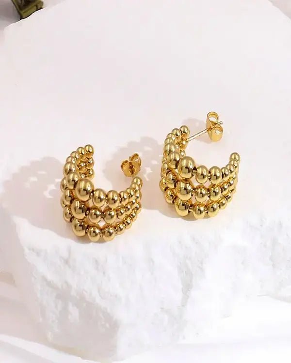 Beaded C Earrings - Stoney Claire