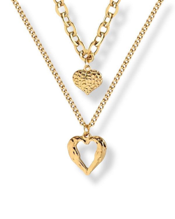 Double Heart Necklace - Stoney Claire