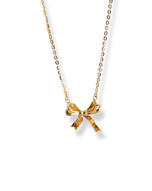 Gold Maci Bow Necklace - Stoney Claire