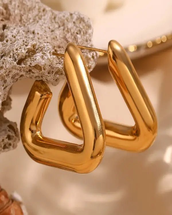 Triangle Hoop Earrings - Stoney Claire
