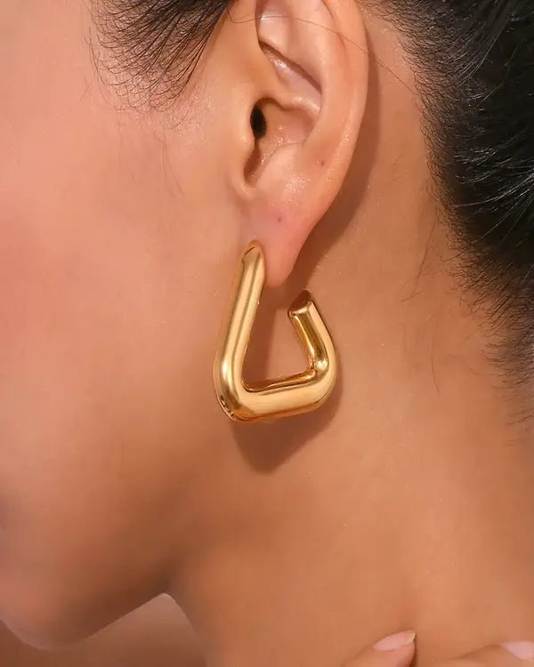 Triangle Hoop Earrings - Stoney Claire